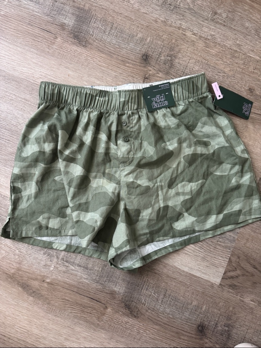 wild fable Cotton blend  Camo Shorts - Olive Green
